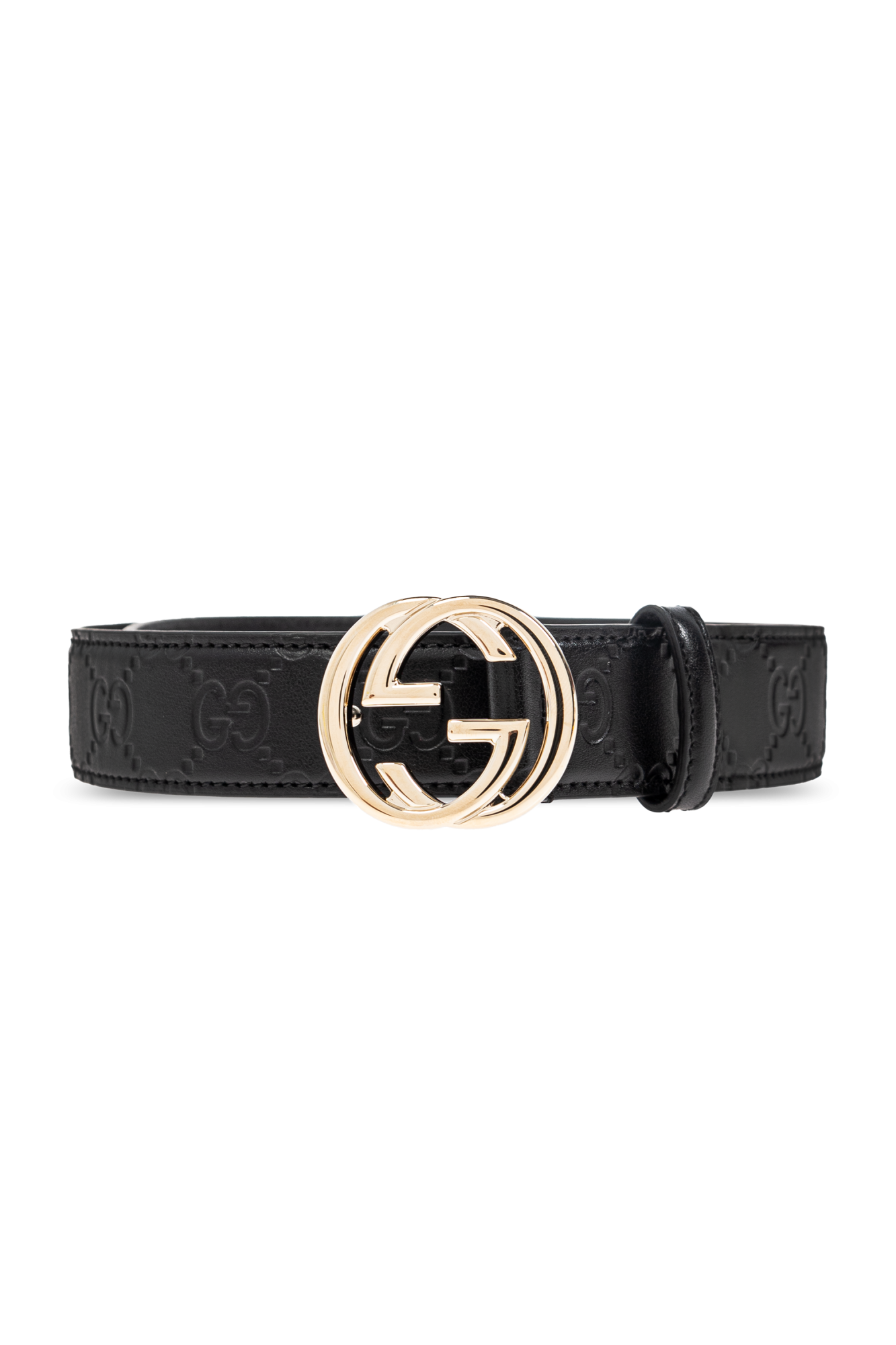 Gucci monogram belt black on sale